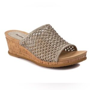 NWT, Baretraps Flossey Cork Wedge Sandal